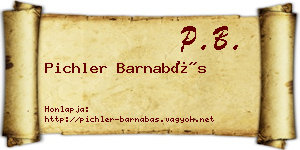 Pichler Barnabás névjegykártya